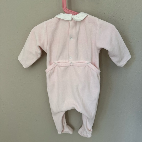 CATIMINI Paris Vintage Baby Girl Velour Romper Sleeper One Piece Pink - Picture 3 of 16